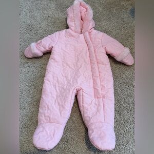 S Rothschild Baby Quilted Heart Footed Pram Pink 3-6M